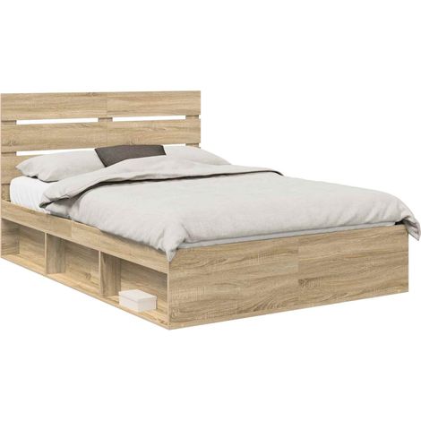 Maison Exclusive - Bettrahmen Sonoma 140 x 190 cm Massives Kiefer