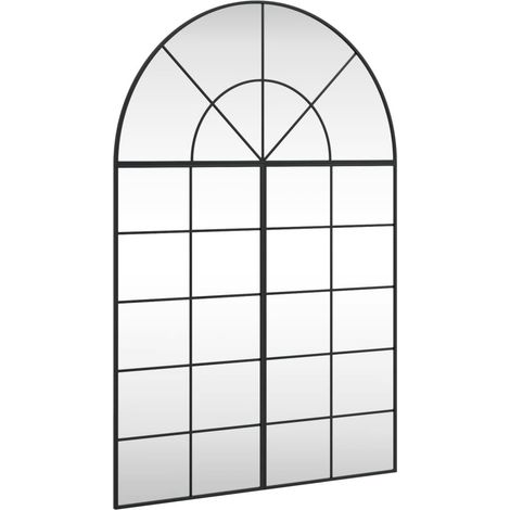 Miroir mural noir 100x150 cm arche fer
