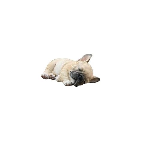 Statue de décoration, Ornement de pelouse de Chiot, Ornement de résine de Figurine de Chien de Statue de Bouledogue français pour Le décor extérieur ou d'intérieur, 12x11x5cm
