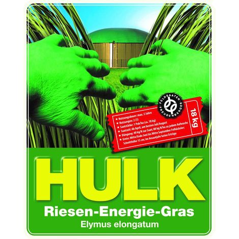 Hulk gframinée énergétique géante paquet de 18 kg ha biogaz graines de graminées, semences, graminées de masse