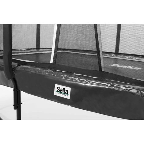 Trampolino "First Class" di Salta con rete di sicurezza e scaletta, rettangolare, 366 x 214 cm, nero (1/5)