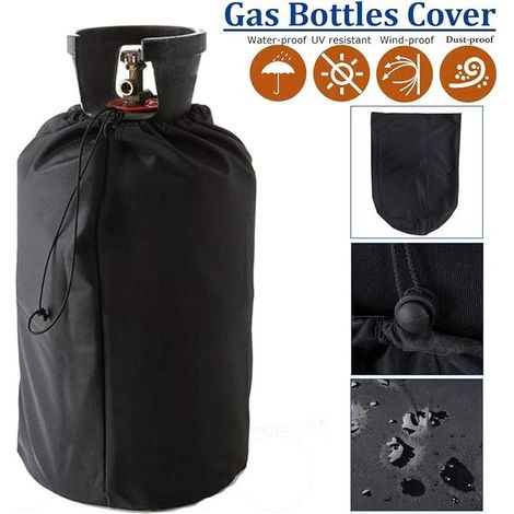 Propantank Housse pour gaz 20 LB - Couverture complète avec Cordons, étanche, Coupe-Vent, Anti-UV, Couvercle gaz, Convient pour Cylindre réservoir 20 LB
