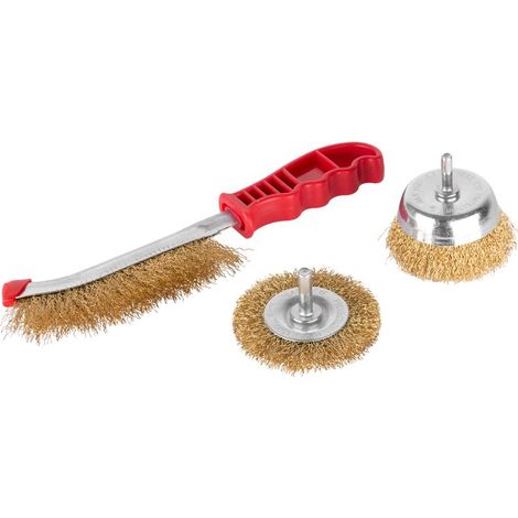 Bürsten-Set Tigerlion 8003B, Topfbürste, gewellt, 3-teiliges Bürsten-Set, mit Schaft