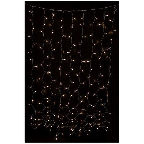 Pre Qu' Italia Lichtervorhang D2371 200 LED Warmweiß 1x2 M IP44 Lichtspiele Innen Außen