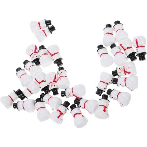 Lot de 30 figurines de Noël miniatures en résine représentant le Père Noël et un bonhomme de neige, pour la maison de poupée. (1/5)