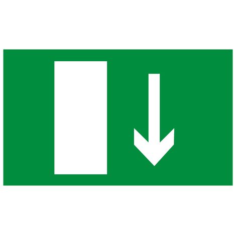 Panneau Sortie de secours en bas avec symbole - Rigide 330x200mm - 4160955