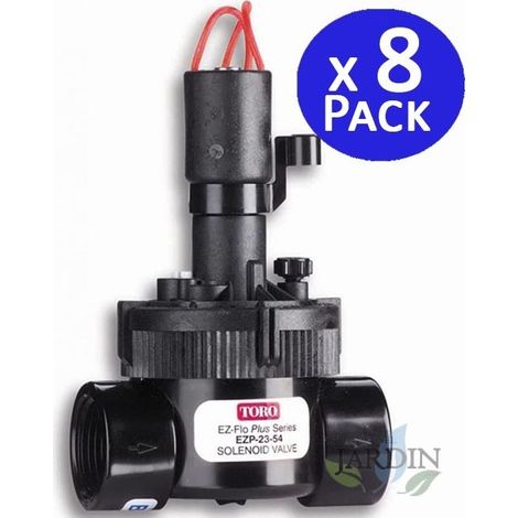 Pack 8 Electroválvula de riego 24V Toro 1'' tapa roscada PVC Funciona con programadores de riego eléctricos (1/2)