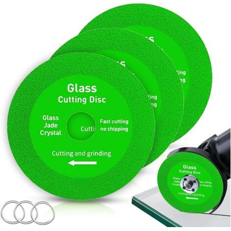 Lot de 3 disques de coupe pour verre, disques de meulage pour dalles de roche 100 x 22,23 mm, disques diamantés professionnels pour carreaux de verre, porcelaine, céramique, cristal de jade, lame de
M (1/5)