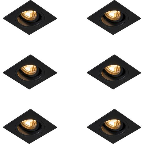 QAZQA 92704 - Spot encastrable - 6 pièces - L 92 mm - - éclairage intérieur - Salon I Chambre I Cuisine I Salle à manger