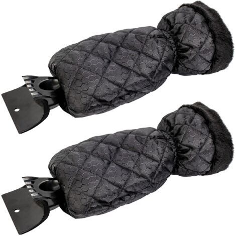 Lot de 2 Grattoirs à Glace pour Voiture - Grattoir Pare Brise Voiture Gant pour Vitres, Grattoirs à Neige avec Doublure Imperméable, Enlève la Glace et Garde Les Mains au Chaud - 2 PCS