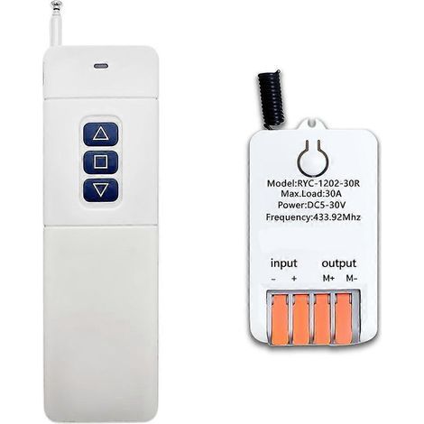 Interrupteur moteur 433 MHz 30 A CC 5 V-30 V KR1202-30R pour la commande à distance du sens de rotation (avant/arrière) du moteur, portée 1000 m (1/5)