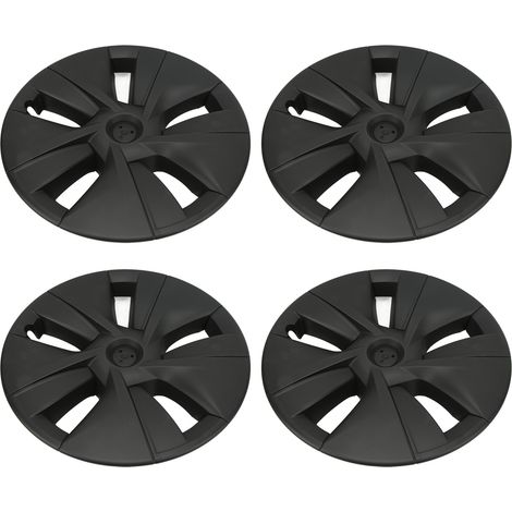 4 enjoliveurs 18 pouces noir mat protection jante intégrale cache moyeu renforcé compatible Tesla Model 3 2017-2023 (1/5)