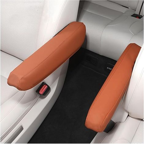 2 Pièces Housse D'accoudoir De Voiture, Couverture Cuir Microfibre D'accoudoir De Siège Avant Voiture, Couverture Pour Console Centrale D'accoudoir Voiture, Accessoires Automobiles(Orange) (1/5)