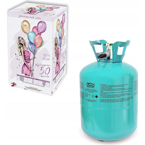 Bombola di elio per gonfiare palloncini per matrimoni, feste, compleanni, 50 palloncini (1/5)