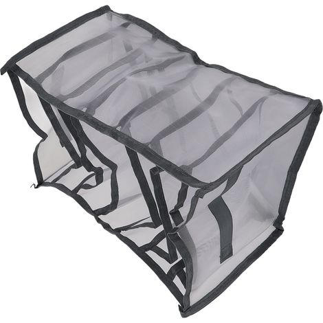 Rangee de Vetements 7 Casiers avec Poignee Pliable en Nylon Mesh Fin Lavable pour Sous-vetements Bas Foulards Organisateur Armoire (1/5)