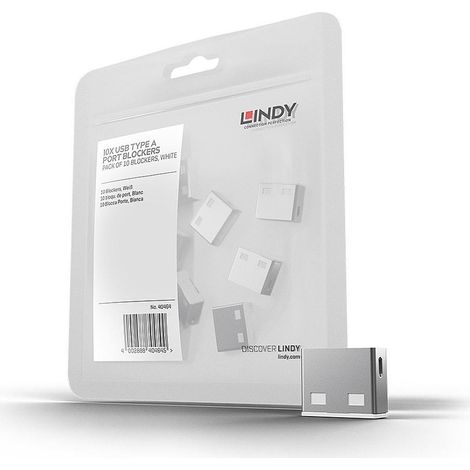 Set di lucchetti per porte USB Lindy, bianchi, 10 pezzi senza chiave, 40464 (1/5)