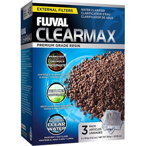 Tratamiento de agua fluval clearmax 3-pouch absorbe nitratos fosfatos