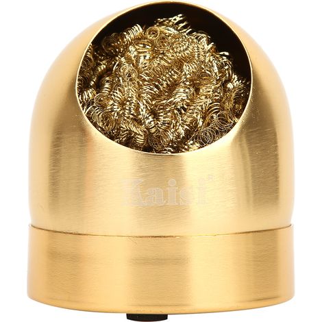 Lötkolbenspitzenreiniger, Drahtkugel, Lötkolben-Reinigungskugelhalter, Basisständer, Gold (1/5)