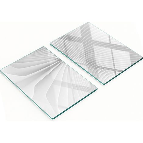 Küchenschneidebretter aus Glas mit abstraktem Linienmuster, 2 x 40 x 52 cm (1/5)