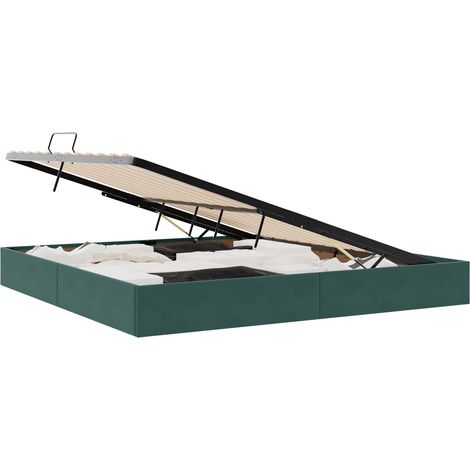 Maison Exclusive - Letto ottomano Verde Scuro 200 x 200 cm Velluto