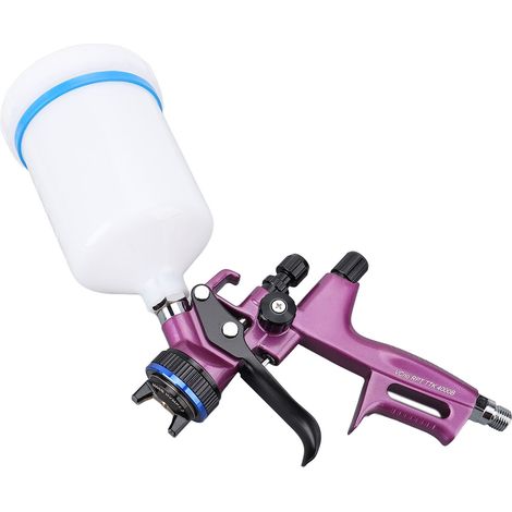 Pistolet à peinture HVLP avec buse 1.3mm pot 600ml kit pro pulvérisateur pour meuble mur art 4000B (1/5)