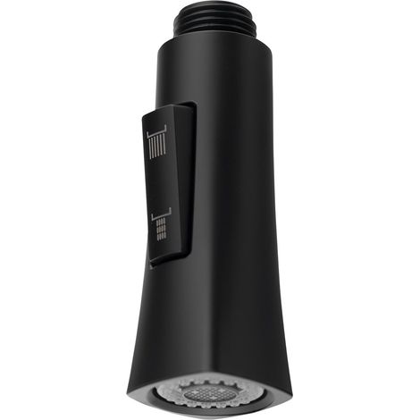 Douchette extractible pour mitigeur d'évier de cuisine 1/2", 2 modes, noir mat (1/2)