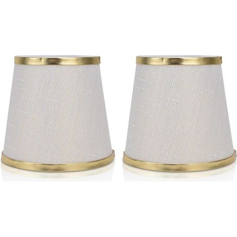 Lot de 2 Abat-jours E14 pour Table de Chevet, Petit Abat Jour Lustre Candal en Tissu pour Applique Murale en Cristal, 11x15x14cm (1/5)