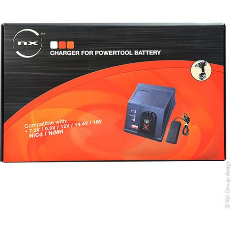 NX – Chargeur pour batterie Milwaukee et AEG 7.2V – 24V NiCD/NiMH – Compatible avec modèles RCU60B, RCA7224MB – Charge optimisée (1/4)