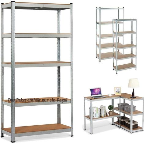Étagère de rangement robuste-étagère enfichable-établi de sous-sol-charge maximale: 875 kg - 200 x 100 x 50 cm-galvanisé (1/5)