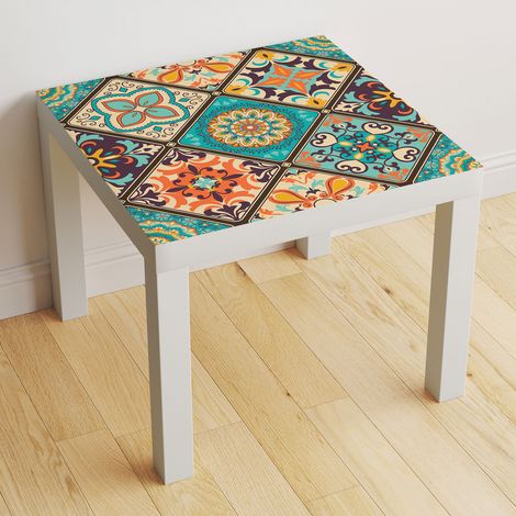 Stickers pour table - Motif Carreaux de ciment - 60x60 cm - Adhésif BRILLANT (1/2)