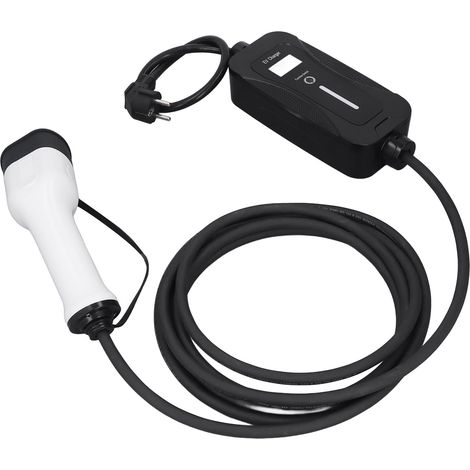 Tragbares, einphasiges, geregeltes Ladegerät für Elektrofahrzeuge mit Display, geringes Gewicht, 5 m Kabel, Wechselstrom 95–270 V, EU-Stecker 220 V (1/5)