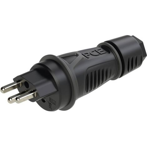 PC Electric 0323-ss Fiche électrique mâle avec terre PA6, TPE 250 V noir IP55 R286152