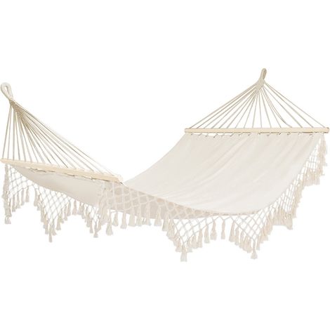 TG56032 Hamaca de jardín con estructura resistente y flecos estilo bohemio. (1/2)
