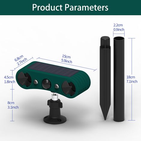 Ortviai Alarme Solaire avec Détecteur de Mouvement, Induction Infrarouge, Étanche IP55, 129 dB, Lumière Stroboscopique