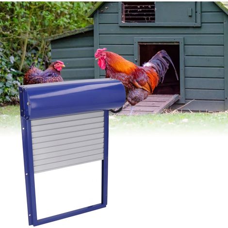 Automatische Steuerung der Öffnungszeit der solarbetriebenen Metallrollentür für Hühnerställe, einstellbare Türöffnungszeit, automatische Tür für Viehzuchtbetriebe (1/5)
