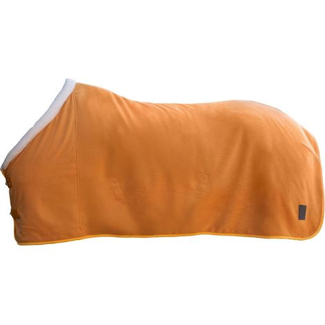 115 cm, marrone scuro: Coperta in pile per cavalli modello Arezzo con colletto teddy