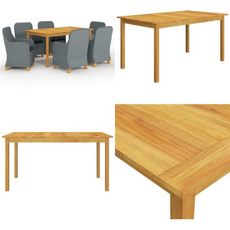 Set Mobili da Pranzo per Giardino 7 pz Grigio Chiaro - Tavolo da pranzo da giardino - Sedie da giardino