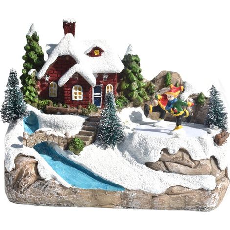 Christmas Village Ice Rink in Bright and Lively Forest (1/4)
