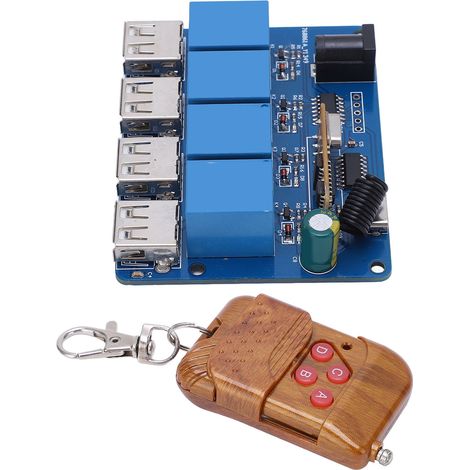 Module Alimentation 4 Canaux 5V DC Entrée DC2.1 USB Type C Sortie avec Télécommande (1/5)
