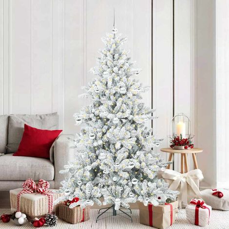 Künstlicher klappbarer Weihnachtsbaum Weiß 180 cm PVC und Stahl
