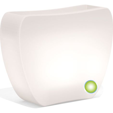 Vaso luminoso moderno di design 57x31 H80 in polimero resistente con LED verde per interno ed esterno - Made in Italy - Monacis (1/5)