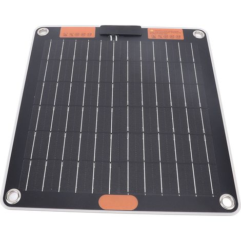 Panneau solaire 10W chargeur USB silicium monocristallin double ports USB-C 5V 2A avec 4 ventouses 24,7x27cm portable camping (1/5)