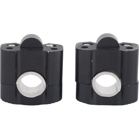 Clip de fixation de potence épaissie en alliage d'aluminium 28 mm (1 1/8") pour guidon de moto (noir) (1/5)
