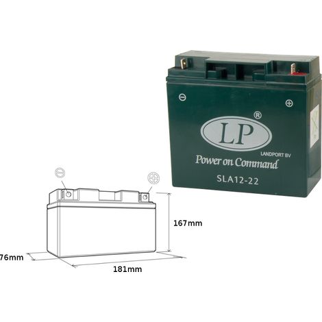 Batterie AGM SLA 12V 22Ah für Motorrad Startbatterie MS SLA 12-22