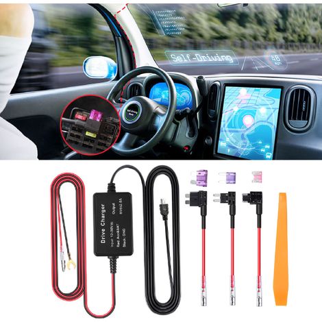 Kit de câblage pour caméra embarquée, adaptateur mini USB pour caméra embarquée, GPS pour caméra embarquée, kit de câblage pour caméra embarquée 12V-30V vers 5V (1/5)