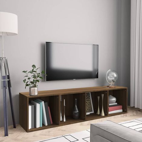 Bibliothèque/Meuble TV Étagère de Rangement - pour Bureau Salon Chambre Cuisine Chêne marron 143x30x36 cm BV632921 - BonneVie (1/5)