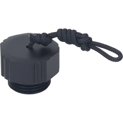 Staubkappe aus Aluminiumlegierung mit Gewinde für Tauchregler, DIN erste Stufe, Tauchflaschenventil, schwarz. (1/5)