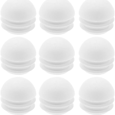 Lntyq Lot de 36 embouts ronds en plastique pour tubes de 25 mm, accessoires pour meubles, pieds de table, chaises, blanc (1/5)
