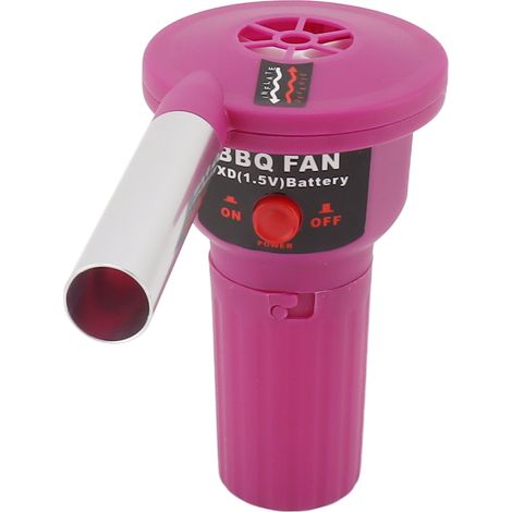 Ventilateur de barbecue portable à piles, souffleur d'air portatif pour grillades en plein air, camping, pique-nique, barbecue au charbon de bois FD312A 1,5 V violet-AquaForge
