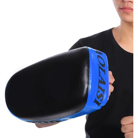 Cible d'entraînement de boxe Muay Thai pour coups de pied et de poing, bouclier de frappe bleu (1/5)
